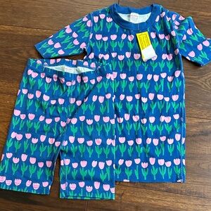 Hanna Andersson Blue and Pink Tulip Kids Pajama Set NWT